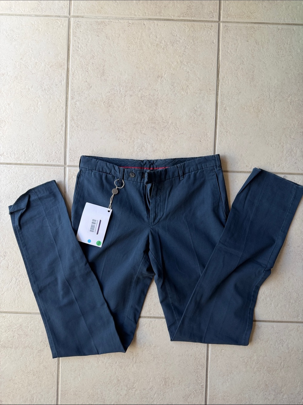 Tombolini NWT Men's Navy Slim Chino Pants Made in Italy
